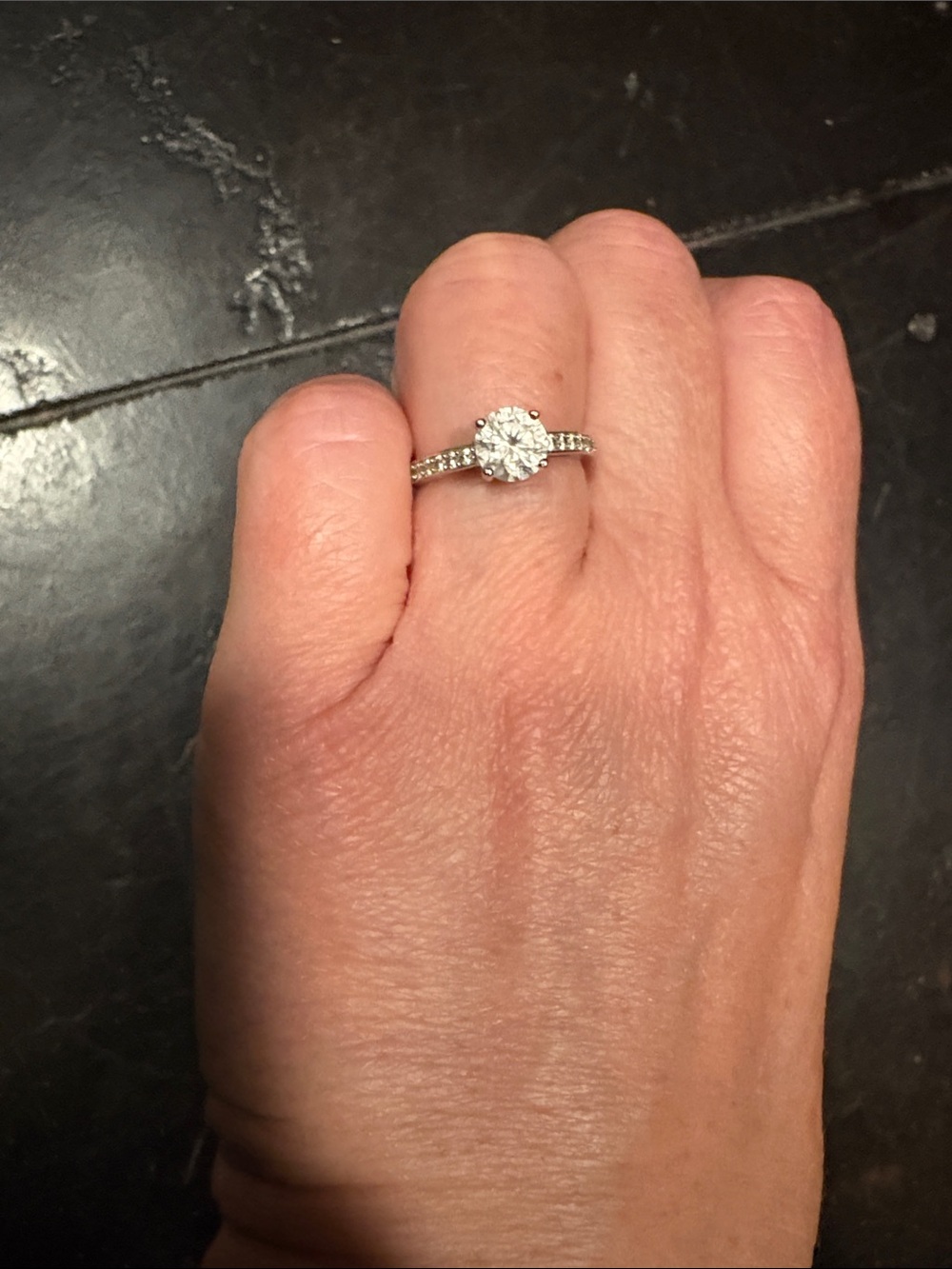 Swarovski Classic Silver Tone rhodium Ring with Clear Stone